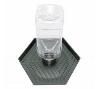 TOPINCN Dispensador de Agua para Reptiles, Cuenco de Alimentación Antideslizante Hexagonal Desmontable con Alimentador Automático, Dispensador de Agua de Terrario de Gran (Verde Oscuro)