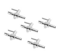 TOPINCN Distribuidor de Tubos de Aire de Peces de Peces - Pack de 5 Válvula de Control de la Bomba de Oxígeno de una Sola Cabeza de Acero Inoxidable, Ideal para Acuario