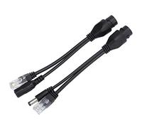 TOPINCN Divisor de Inyector PoE Impermeable No Estándar Cable de Red Cat5/5e/6 de Alto Rendimiento 10/100Mbps 30-50m Negro (Black)