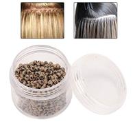 TOPINCN Durable 3mm X 2mm Silicona Extensión de Cabello Enlace Cuentas Anillos Herramienta para Varias Calidades de Cabello 1000 Uds Negro/marrón Claro (marrón claro)