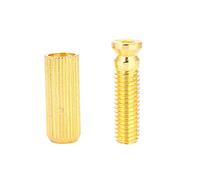 TOPINCN Duraderos Pernos de Anclaje de Trémolo Ajustables para Guitarras Eléctricas - Piezas de Repuesto - Juego de 2 Pernos y Anclajes de Puente de Trémolo de Doble Bloqueo (GOLD)