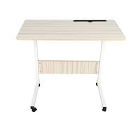 TOPINCN Escritorio Variable para Computadora Portátil con Ruedas, Mesita de Noche sobre Cama, Mesa de Estudio de Cama Extraíble para Trabajar en una Computadora Portátil y Comer Junto a (Color Arce