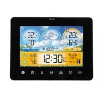 TOPINCN Estación de Pronóstico del Tiempo, Termómetro para Exteriores, Reloj Atómico para el Hogar, Estaciones Meteorológicas, Barómetro de Temperatura y Humedad, Interior y Exterior