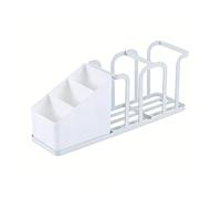 TOPINCN Estación de Tazas y Condimentos, Organizador de Tazas de 5 Compartimentos, Soporte para y Tapas, Dispensador de Cápsulas de café con Soporte de Pajita Extraíble para (WHITE)