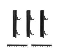 TOPINCN Estante de Almacenamiento con Barra Desplegable, Organizador de Pared para Gimnasio con 3 Estantes, 12 Ganchos para Accesorios de Entrenador, Bandas, Cuerdas para Saltar, Equipo