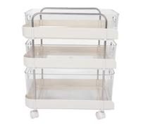 TOPINCN Estante de Almacenamiento para Uso General, Estante de Almacenamiento Multifuncional, Cajones Transparentes, Estante de Exhibición de Dulces Al por Menor de Metal con Ruedas para (3 Capas)