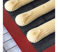 TOPINCN Estera de Silicona para Hornear con Revestimiento Antiadherente de Fibra de Vidrio para Horno, Reutilizable, Apto para Lavavajillas para Galletas, Pan, Pizza, Hornear, 30 X 40 Cm (BLACK)