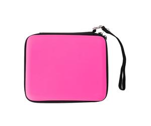 TOPINCN Estuche de Viaje para 2DS con 8 Soportes para Tarjetas de Juego, Bolsa Protectora Rígida para Reproductor de Juegos, Accesorios de Consola Portátil, PU/EVA (Pink)
