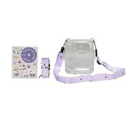 TOPINCN Estuche Transparente para Cámara Instantánea, Juego de Pegatinas con Correa para el Hombro, Estuche Protector Duradero para Mini 12 - Amantes de la Fotografía (Purple)