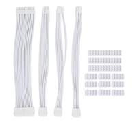 TOPINCN Extensión de Cable de Computadora, Extensión de Fuente de Alimentación de Silicona Suave de 30 Cm para PC Personalizada, Material de Tejido de Nailon, Paquete de 4 (White)