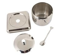 TOPINCN Frasco de Condimentos de Acero Inoxidable 304, Tarro de Especias con Cuchara y Diseño Europeo para Almacenamiento de Cocina (Medio)