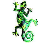 TOPINCN Gecko de Metal para Decoración de Pared, Colorido Lagarto, Escultura de Pared, Decoración Colgante, Escultura de Arte, Manualidades para Interiores y Exteriores, Hogar, (Color 4)