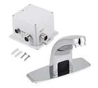 TOPINCN Grifo de Cocina, Grifo de Sensor Infrarrojo Automático Fregadero Grifo de Agua Fría con Caja de Control Grifo de Lavabo sin Contacto Manos Libres Grifo de Agua de Baño