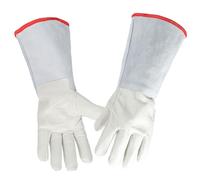 TOPINCN Guante de Trabajo Criogénico Tratado Químicamente para Protección contra Bajas Temperaturas, para Congelador y Almacenamiento en Frío, Material de Piel de Vaca