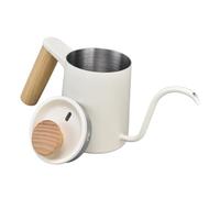 TOPINCN Hervidor de Goteo con de Acero Inoxidable para una Preparación Perfecta del café con Boquilla Larga de Cuello de Cisne en Blanco Mate (350ML)