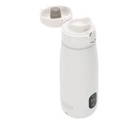 TOPINCN Hervidor Eléctrico Portátil de Acero Inoxidable 350ml 316, Mini Caldera de Agua Caliente con Calefacción Inalámbrica para Coche Al Aire Libre