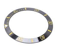 TOPINCN Inserto de Bisel de Reloj de Cerámica, Anillo de Repuesto Duradero Negro y Dorado para Profesionales de Reparación de Relojes, Diámetro Exterior de 3,8 Cm, 1 Pieza