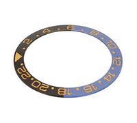TOPINCN Inserto del Bisel del Reloj Cerámica Azul y Negra con Dígitos Dorados para un Fácil Reemplazo 38 Mm