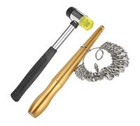 TOPINCN Instrumento de Medición de la Varilla de Medición del Anillo y el Mandato de Martillo para las Esposas para la Artesanía de la Joyería [3pc]
