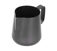 TOPINCN Jarra para Espumar Leche, Duradera, de Acero Inoxidable, para café, Arte en Casa, Oficina, 1 Unidad, Color Negro (350ML)