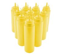 TOPINCN Juego De 10 Botellas De Plástico De 720 Ml con Tapas para Condimentos, Vinagrera De Crema De Aceite, Dispensador De Cocina Sin Bpa Amarillo