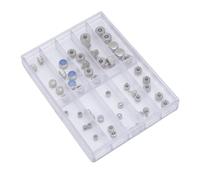 TOPINCN Juego de 50 Coronas para Relojes, Kit de Reparación y Reemplazo de Acero Inoxidable de Varios Tamaños, con Caja de Almacenamiento Transparente, para Relojes de Cuarzo y