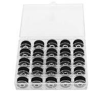 TOPINCN Juego de Bobinas Negras con Hilos para Coser, Accesorios Duraderos para Máquinas Domésticas, 25 uds.
