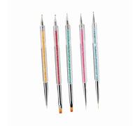 TOPINCN Juego de Bolígrafos para Decoración de Uñas, Herramienta de Manicura Fácil de Usar para Dibujar, Pintar Líneas de Flores, Material Plástico para Decoración de Uñas, 5 uds.
