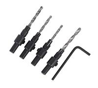 TOPINCN Juego de Brocas Avellanadoras de, Longitud Ajustable para Carpintería + Llave para Entusiastas del Bricolaje, 4 Uds.