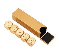 TOPINCN Juego de Dados de Póquer de Aleación de Aluminio de Lujo para Juegos de Mesa con Caja de Almacenamiento para Diversión Familiar, de Dados DND de 5 Piezas para Póquer, (Rectángulo)