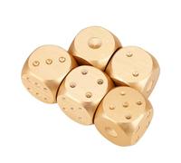 TOPINCN Juego de Dados de Póquer de Aleación de Aluminio de Lujo para Juegos de Mesa con Caja de Almacenamiento para Diversión Familiar, de Dados DND de 5 Piezas para Póquer, (Rectángulo 5.9x5.9