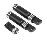 TOPINCN Juego de Estriberas para Motocicleta, Elegantes Pedales de, Reposapiés para Conductor y Pasajero, Fácil de Instalar, Aleación de Aluminio, 1 par (BLACK)