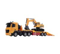 TOPINCN Juego de Juguetes de Semicamión y Excavadora RC, Vehículos de Construcción 2 en 1 con Control Remoto Dual, Vehículos de Ingeniería de Plástico, Juguetes