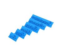 TOPINCN Juego de Moldes para Pasteles con Letras de 6 Uds, Molde Creativo para Sellos Escritos a Mano para Pasteles y Galletas Decorados, No Tóxico, Azul
