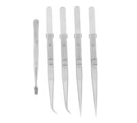 TOPINCN Juego de Pinzas de Precisión de 5 Piezas, Pinzas Curvadas Antiestáticas de Acero Inoxidable, para Electrónica, Fabricación de Joyas, Manualidades, Modelos, Soldadura de