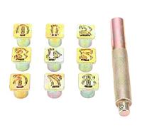 TOPINCN Juego de Punzones de Sello de Metal de Alta Calidad, Kit de Prensado de Números con Martillo de Golpe para Manualidades, Estampado de Cuero