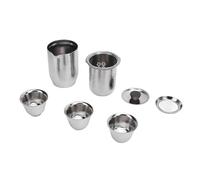 TOPINCN Juego de té de Viaje Ti Ligero, Juego de té Gongfu Portátil Moderno con Aislamiento de Doble Capa de 300 Ml con Filtro Ti Incorporado, para Viajes de Trabajo, Camping, Oficina,