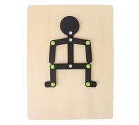 TOPINCN Juguete de Hombre con Palo de Madera, Rompecabezas Educativo con Extremidades Flexibles, Juguete para Niños, Madera de Haya con 24 Tarjetas de Actividades, 30 X 22,5 Cm