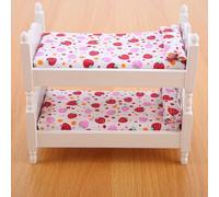 TOPINCN Juguete de Litera para Cama de Muñecas 1:12, Realista y Cómodo con Patrón de Geometría Cromática, para Habilidades Cognitivas y Prácticas de Niños (Tipo 2)