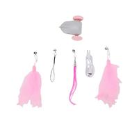 TOPINCN Juguete Interactivo para Gatos Teaser de Plumas en Movimiento Automático con Campana Tiempo de Juego de 3 Minutos Diseño de Doble Cara Carcasa de ABS Neumáticos de Goma Suave