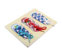 TOPINCN Juguetes de Zapatería de Cordones de Madera Pedagógica para 3-7 Años, Material Seguro, Colores Brillantes, Zapatos de Práctica y Desarrollar Coordinación Mano-Ojo