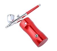 TOPINCN Kit de Mini Aerógrafo Profesional de 0,3 Mm para Camiseta y Juego de Pintura de Modelo con Herramienta de Limpieza 7CC (rojo)