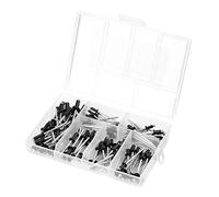 TOPINCN Kit de Sujetadores de Remaches Ciegos de Aluminio Duradero Mano de Obra Fina Mandriles de Remache Lisos 120 Piezas M2.4 / M3.0 / M3.2 / M4 para Proyectos de Construcción