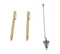 TOPINCN Kit de Varillas de Radiestesia Retráctiles de Cobre, Paquete de 2 con Telescópico, Colgante de Péndulo para Adivinación del Agua, Exploración Paranormal