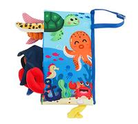 TOPINCN Libros de Tela Suave Arrugada con Sonidos Divertidos, Libro de Exploración Sensorial para Bebés, Libro de de Animales para Bebés, Libro de Tela para Bebés, Juguetes Educativos para (Océano)