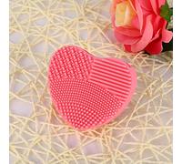 TOPINCN Limpiador de Brochas de Maquillaje en Forma de Corazón, Alfombrilla de Limpieza de Silicona, Herramienta Portátil para Quitar Maquillaje, Adecuado para Entusiastas de la Belleza, Color Rosa