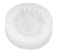 TOPINCN Lindos Moldes de Fondant para Pastel de Girasol para Baby Shower, Cupcakes y Moldes de Flores de Girasol de Silicona para Bodas (Blanco sin Agujeros)