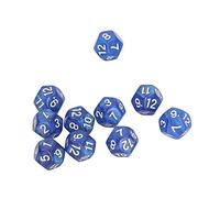 TOPINCN Los Cubos Poliedrales Establecen la Oxidación Impermeable 12 -Números del Lado Cubo para Las Lecciones de Juego, 40 por Ciento para Juegos de Mesa y Escenas de Enseñanza Digital (Blue)