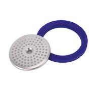 TOPINCN Mampara de Ducha con Anillo de, Filtro de Acero Inoxidable para Máquina de café, Dispersión Uniforme del Agua para Mejorar el Sabor del café y Sello de Silicona de Grado