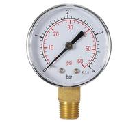 TOPINCN Manómetro de 50 Mm, Manómetro Compacto y Duradero Lleno de Glicerina para Medir la Presión del Agua en Entornos Industriales, Rosca NPT de 1/4" (2)